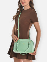Women's Green Casual Printed Satchel