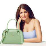 Women's Green Casual Printed Satchel