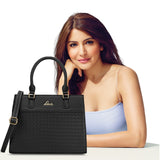 Women's Black Casual Solid Satchel