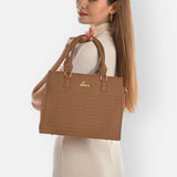 Women's Tan Casual Solid Satchel