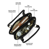 Women's Black Casual Solid Satchel