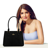 Women's Black Casual Solid Satchel