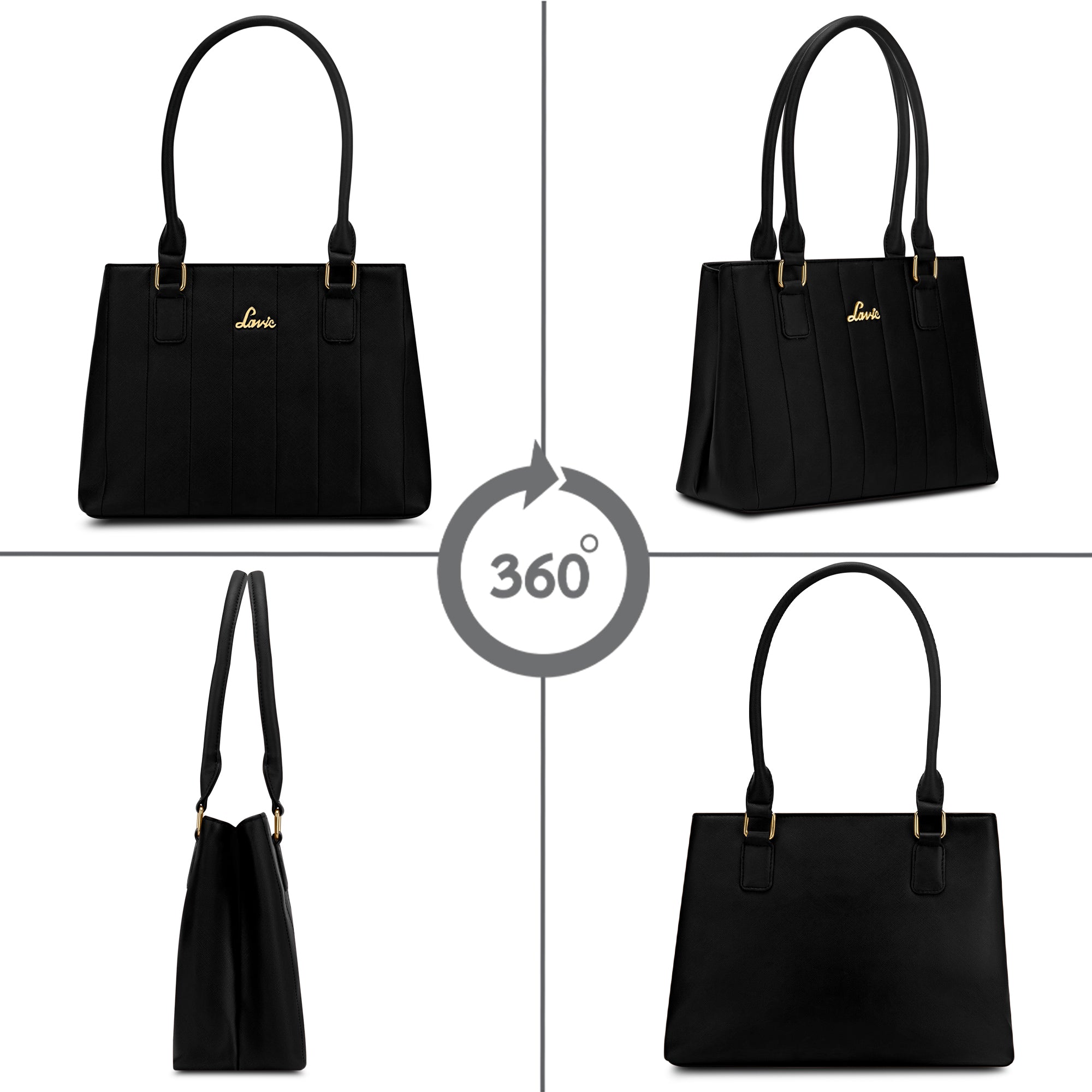 Women's Black Casual Solid Satchel
