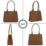 Women's Tan Casual Solid Satchel
