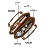 Women's Tan Casual Solid Satchel