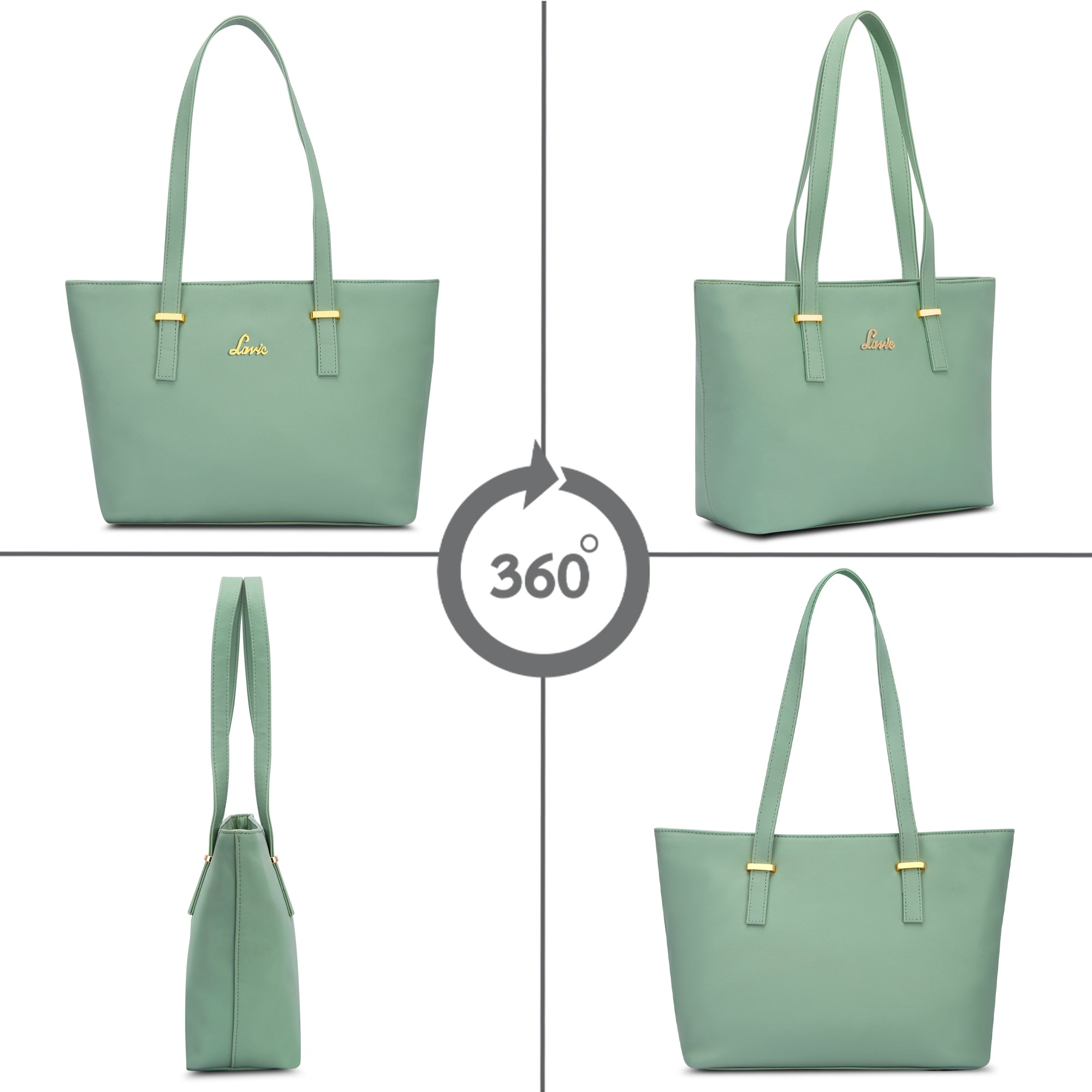 Women's Green Casual Solid Tote Bag