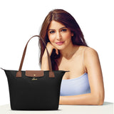 Women's Black Casual Solid Tote Bag