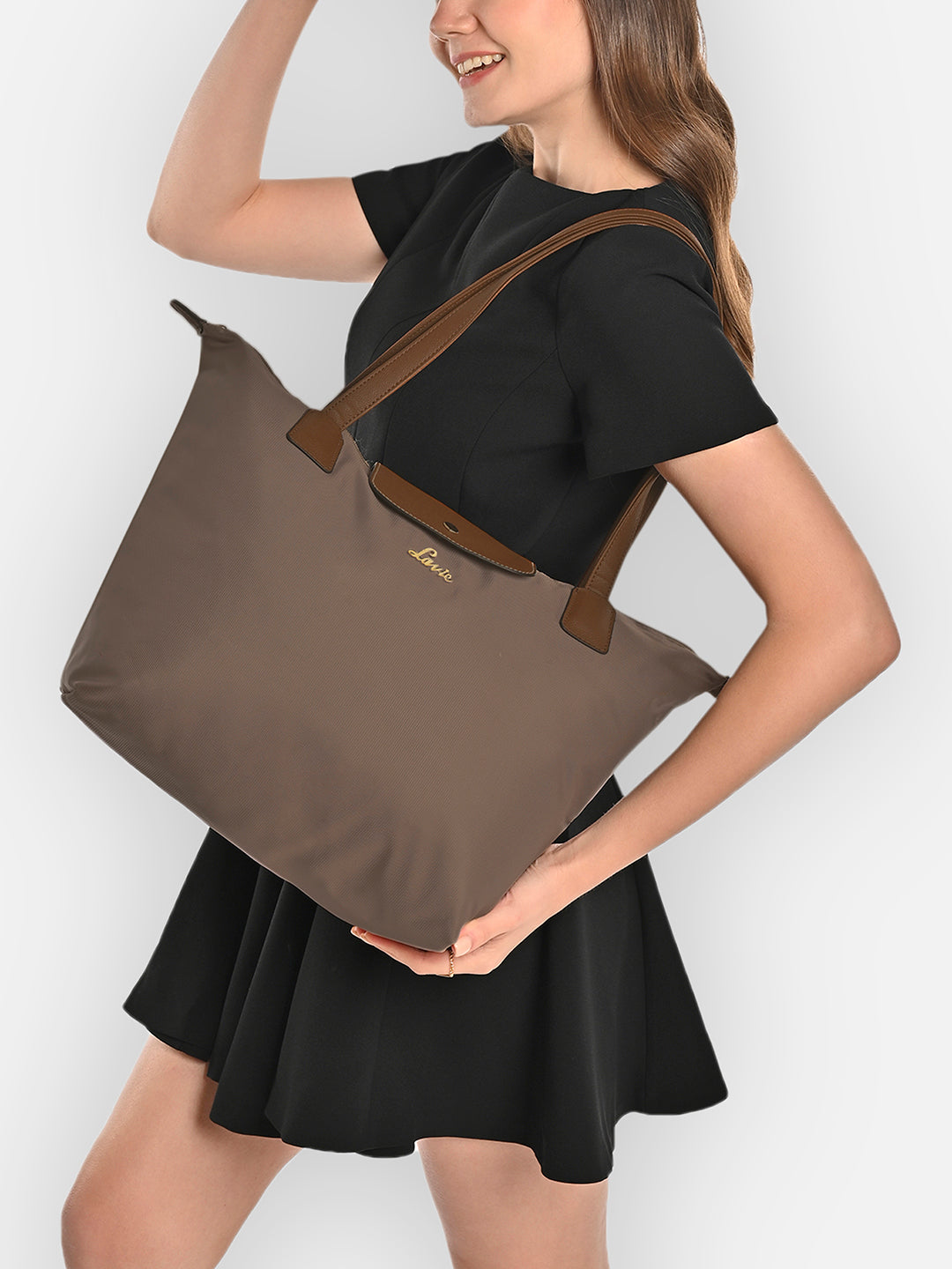 Women's Grey Casual Solid Tote Bag