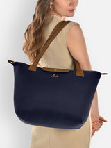 Women's Blue Casual Solid Tote Bag