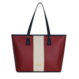 Women's Red Work Colorblocked Tote Bag