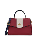 Women's Red Casual Colorblocked Satchel