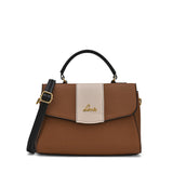 Women's Tan Casual Colorblocked Satchel