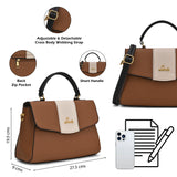 Women's Tan Casual Colorblocked Satchel
