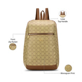 Women's Beige Casual Printed Backpack