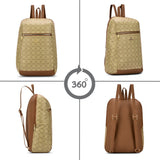 Women's Beige Casual Printed Backpack