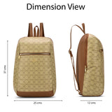 Women's Beige Casual Printed Backpack