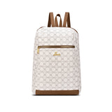 Women's White Casual Printed Backpack