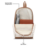 Women's White Casual Printed Backpack