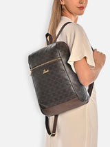 Women's Brown Casual Printed Backpack