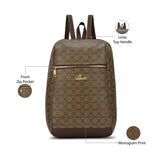 Women's Khaki Casual Printed Backpack