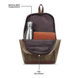 Women's Khaki Casual Printed Backpack