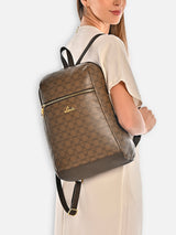 Women's Khaki Casual Printed Backpack
