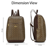 Women's Khaki Casual Printed Backpack