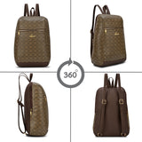 Women's Khaki Casual Printed Backpack