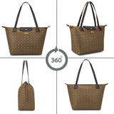 Women's Brown Casual Printed Tote Bag