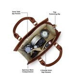 Women's Beige Casual Solid Satchel
