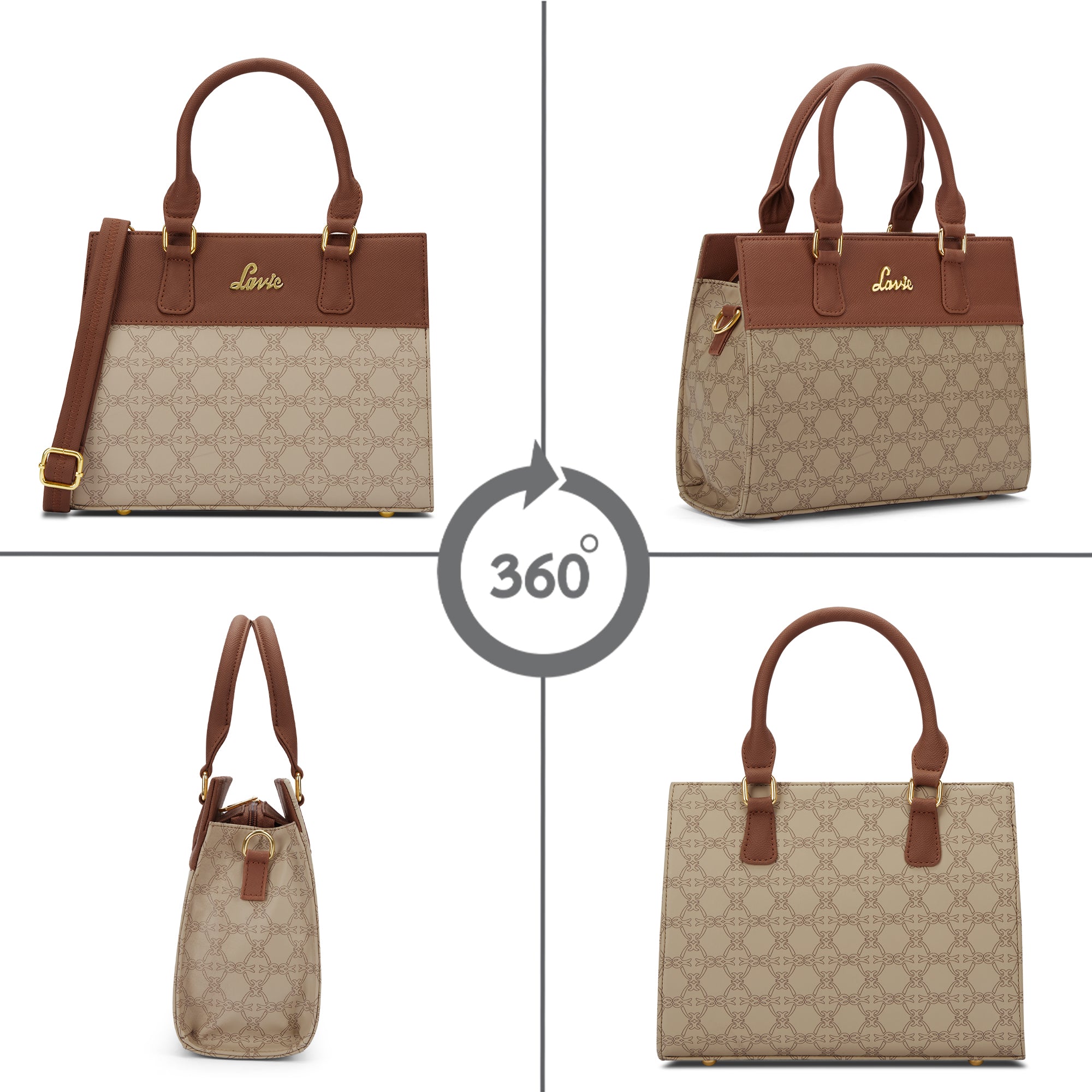 Women's Beige Casual Solid Satchel