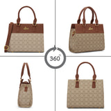 Women's Beige Casual Solid Satchel
