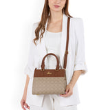 Women's Beige Casual Solid Satchel