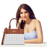 Women's White Casual Solid Satchel
