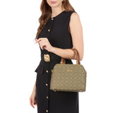 Women's Beige Casual Solid Satchel