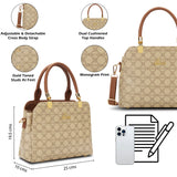 Women's Beige Casual Solid Satchel
