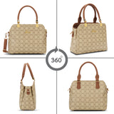 Women's Beige Casual Solid Satchel