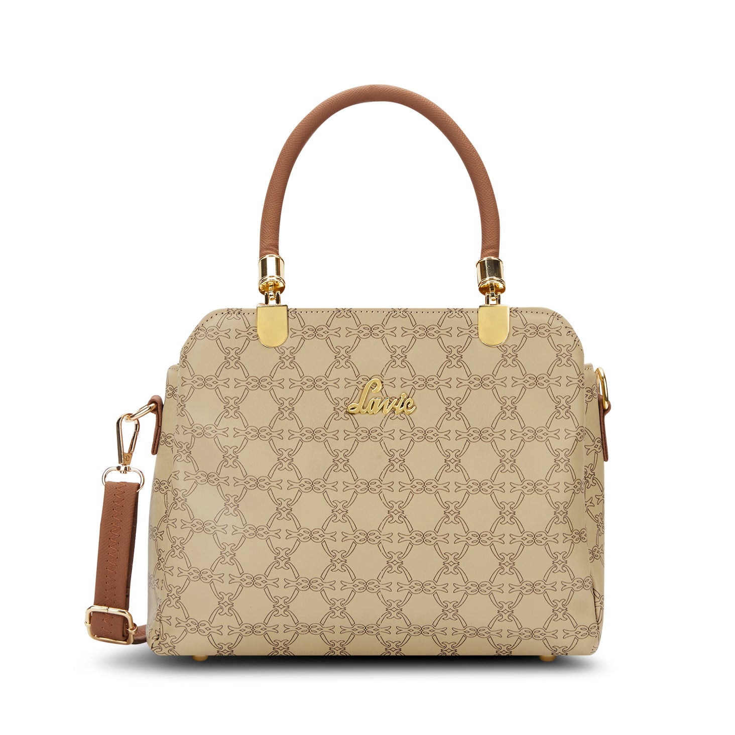 Women's Beige Casual Solid Satchel