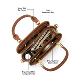 Women's Beige Casual Solid Satchel