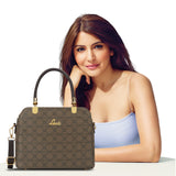 Women's Khaki Casual Solid Satchel