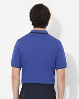 Men's Blue Casual Regular Fit Solid Half Sleeves Polo Tshirt