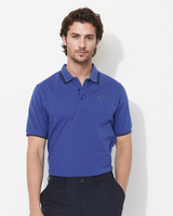 Men's Blue Casual Regular Fit Solid Half Sleeves Polo Tshirt