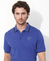 Men's Blue Casual Regular Fit Solid Half Sleeves Polo Tshirt