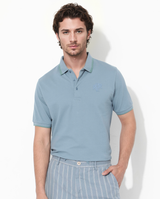 Men's Blue Casual Regular Fit Solid Half Sleeves Polo Tshirt