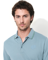 Men's Blue Casual Regular Fit Solid Half Sleeves Polo Tshirt