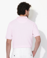 Men's Pink Casual Regular Fit Solid Half Sleeves Polo Tshirt