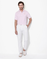 Men's Pink Casual Regular Fit Solid Half Sleeves Polo Tshirt