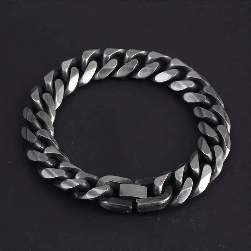 Men's Hades Classic Silver Thick Bracelet