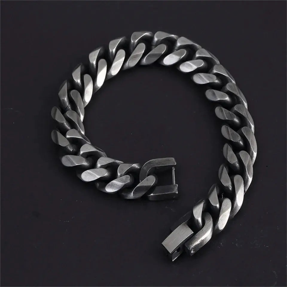 Men's Hades Classic Silver Thick Bracelet