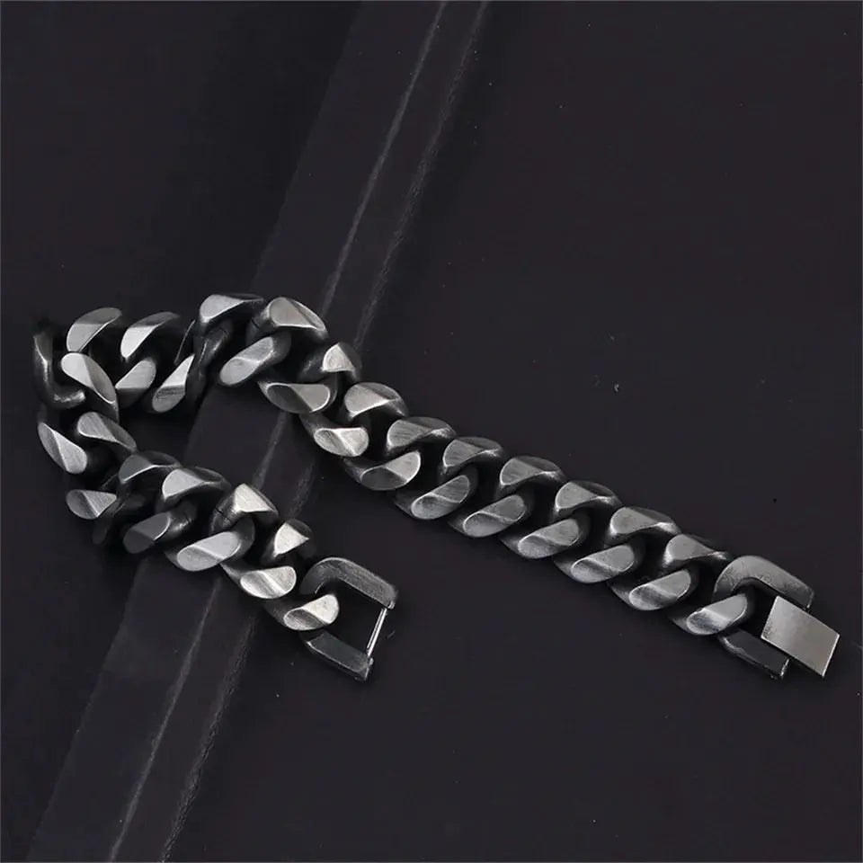 Men's Hades Classic Silver Thick Bracelet